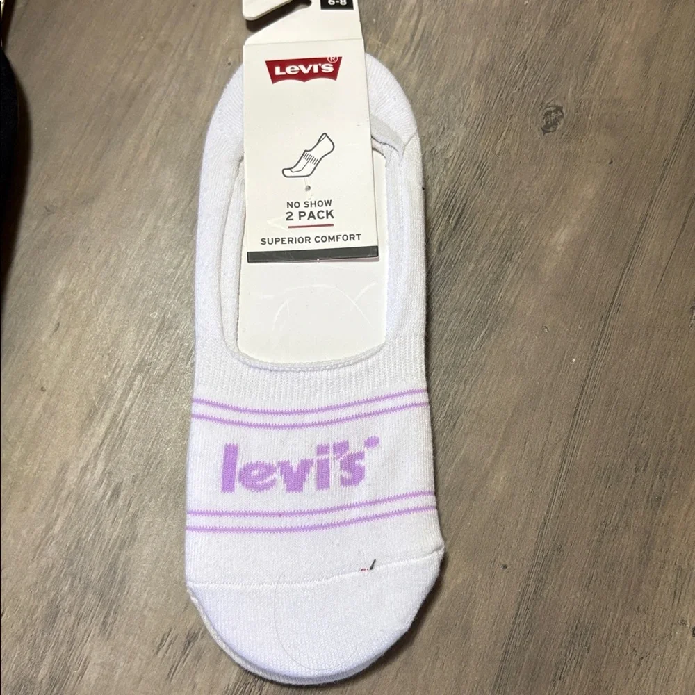 Levi's Men's No Show Socks 4-Pack - Black, White, Green, Purple